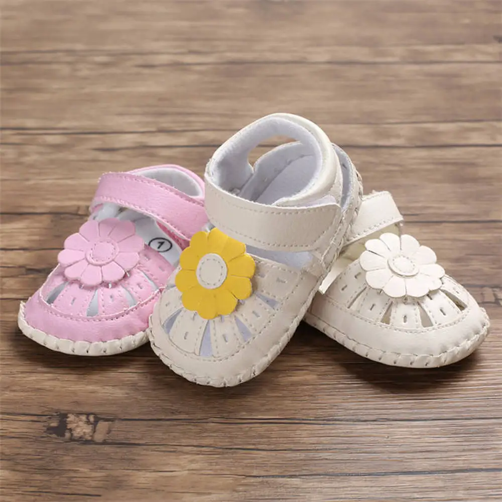 Босоножки для маленьких девочек летние милые От 0 до 2 лет принцессы с цветочным