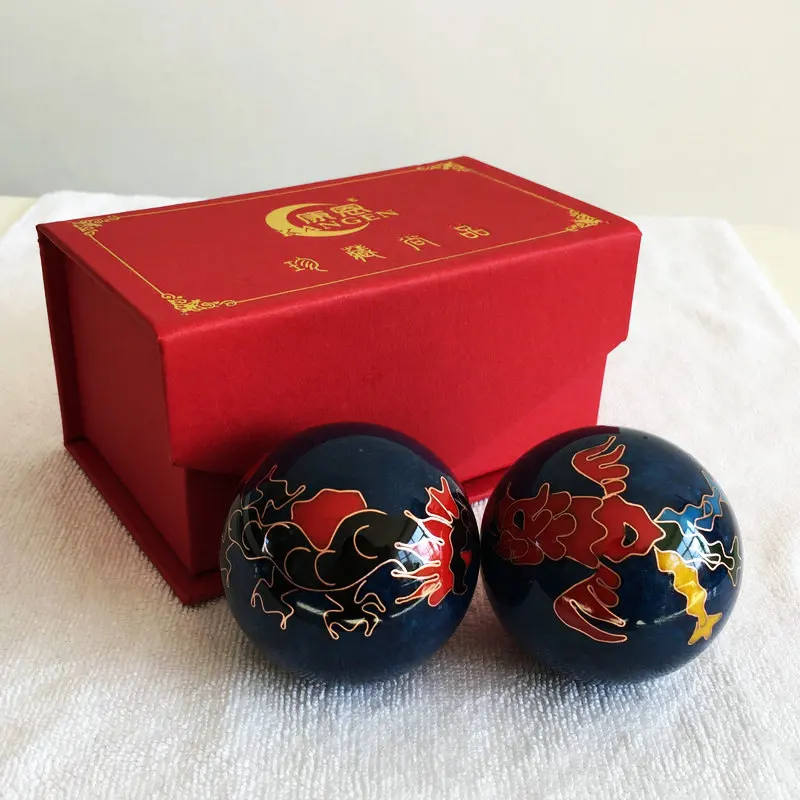 Железный мяч Baoding 50 мм для фитнеса белый цветок сливы перегородчатый забота о здоровье подарок родителям на