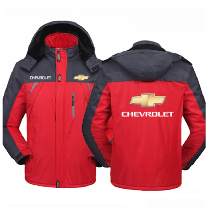 

New Winter Mens Womens CHEVROLET Jackets Thicken Windbreaker Waterproof Warm Outdoor Couples Cold-Proof Mountaineering Coats