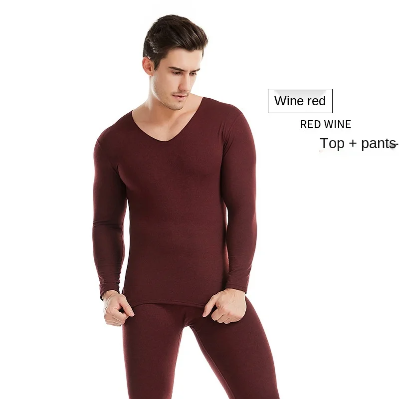 Комплект мужского термобелья без следов осенняя одежда кальсоны с V-образным