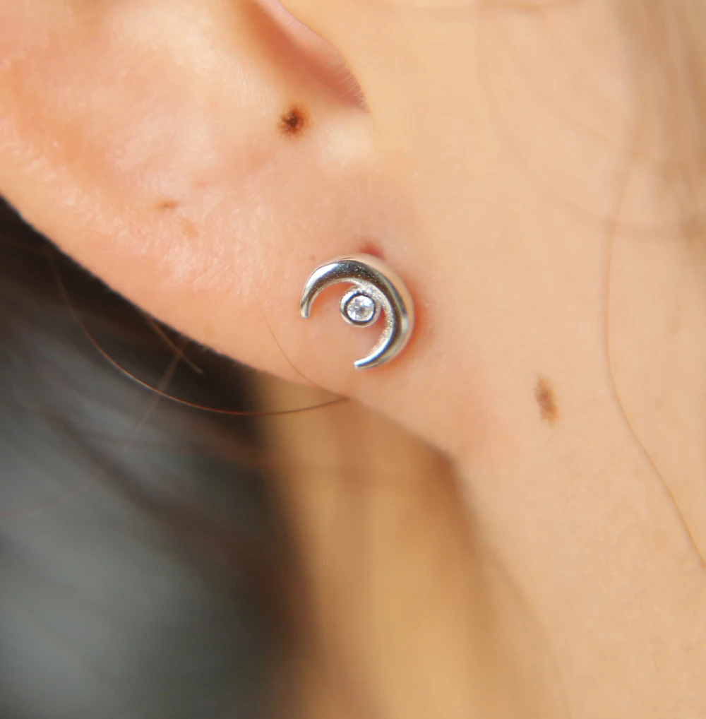 Нежные милые серьги с Луной для девочек ювелирные изделия из 100% стерлингового