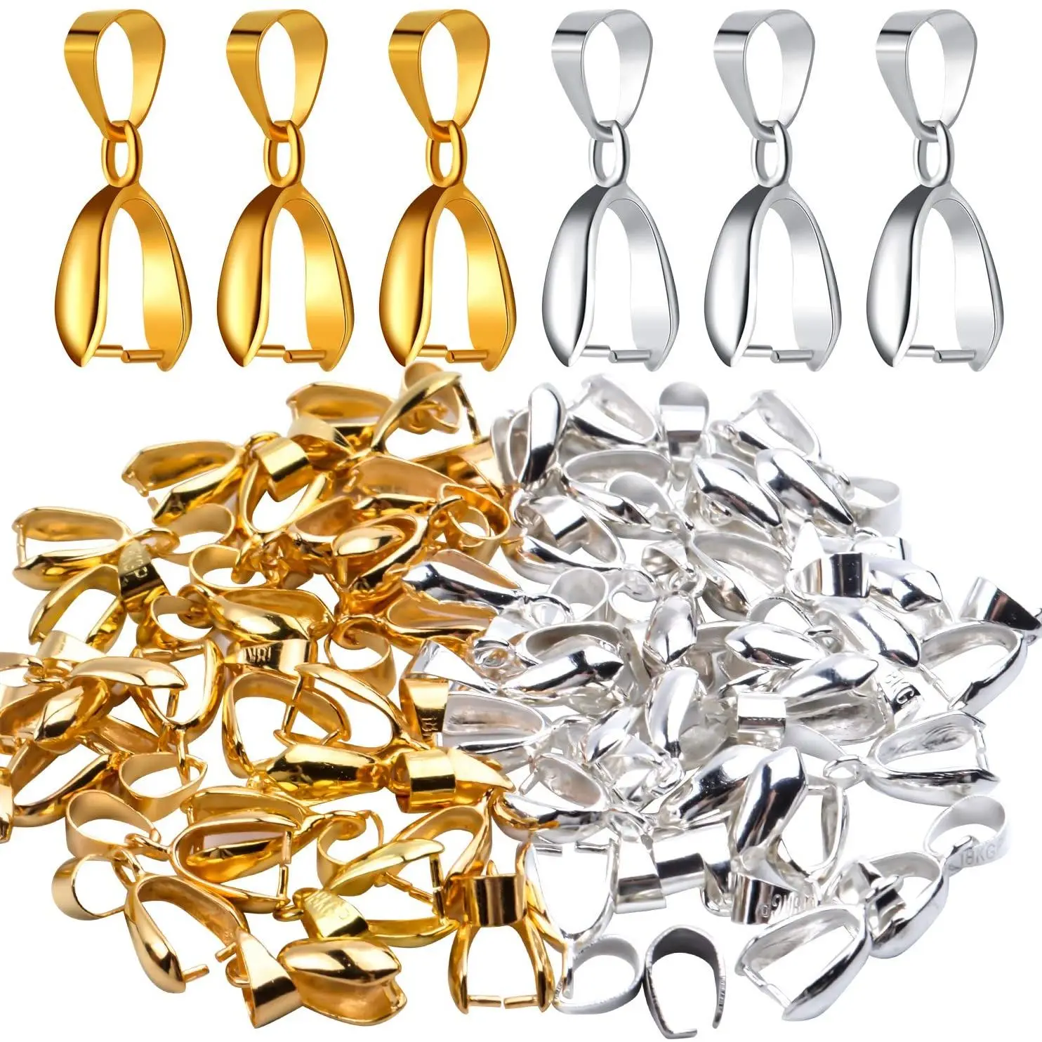 Зажим для бижутерии подвеска-Бейл 6x15 мм Золото Серебряная подвеска | Украшения и