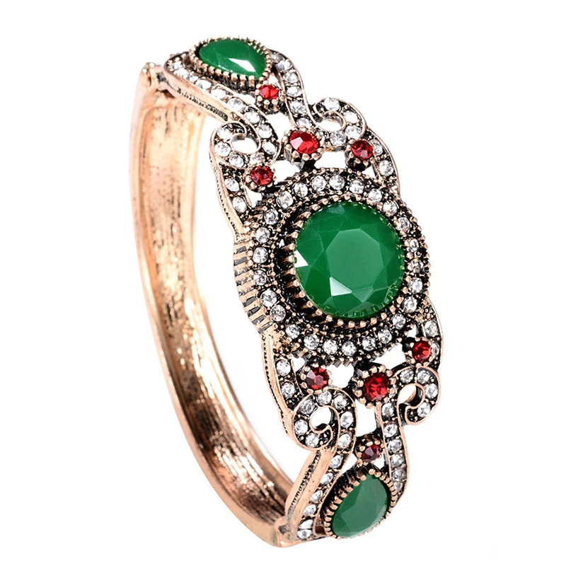 Античный Модный женский браслет с цветами античный золотой гламурный Браслет