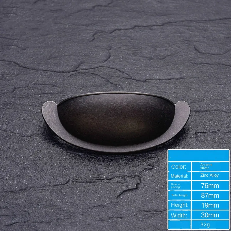 

Ручка для ящика шкафа, золото, серебро, черное ухо, полукруглая ручка из цинкового сплава в стиле ретро