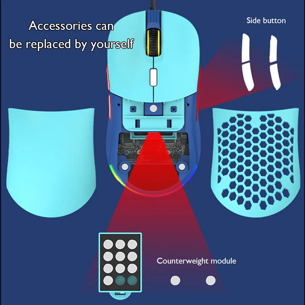 

F15 16000dpi PMW3338 RGB Lightweight Wired Honeycomb Shell Mouse for Computer Gamer PC Laptop Desktop E-sports Gaming Mice