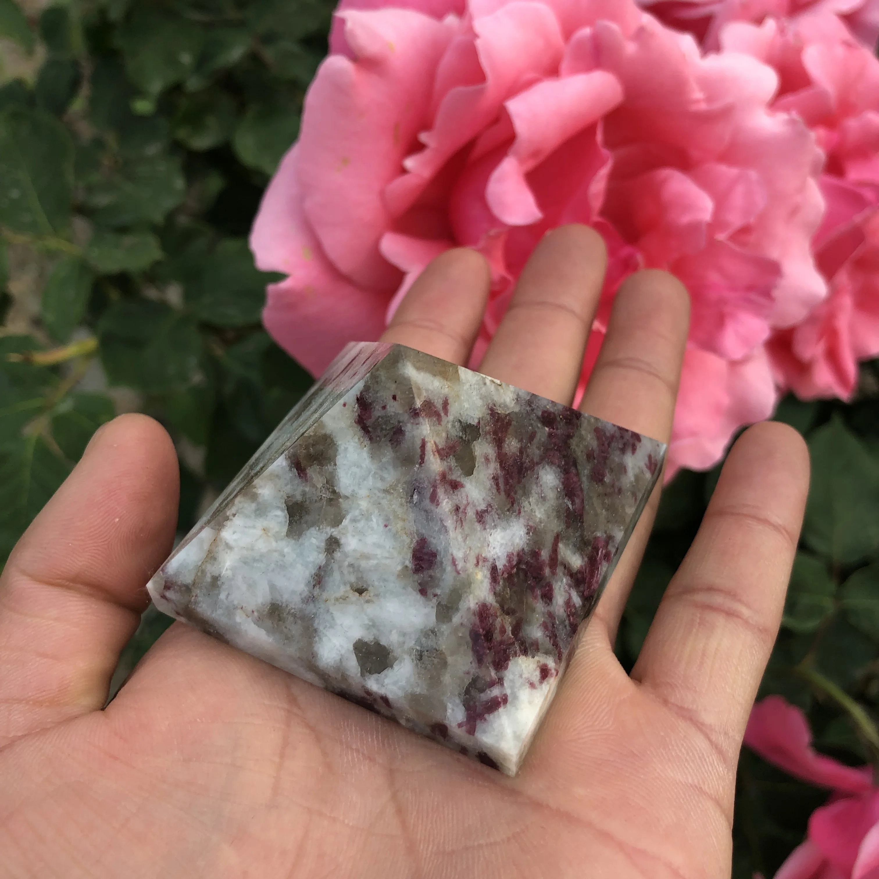 

Rare natural tourmaline quartz crystal for pyramid restoration