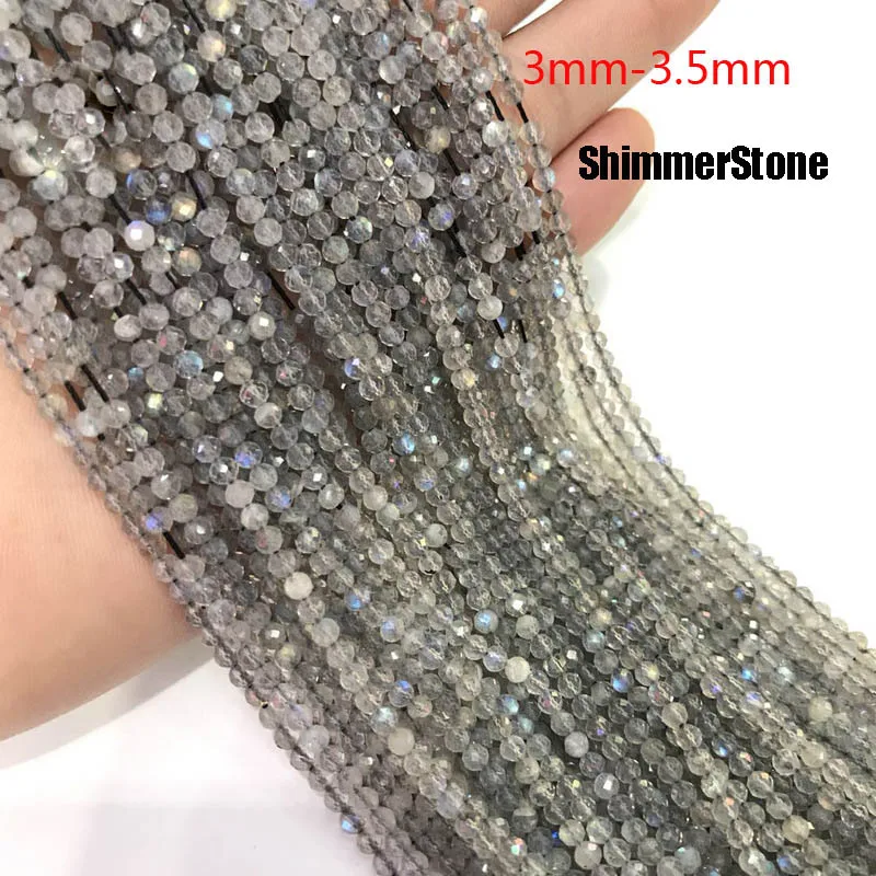 1 Strand Natural Gem/Crystal/Tourmaline Spacer Beads 3-3.5mm Semi-manufactures Faceted Loose DIY Jewelry Findings Supplier | Украшения и