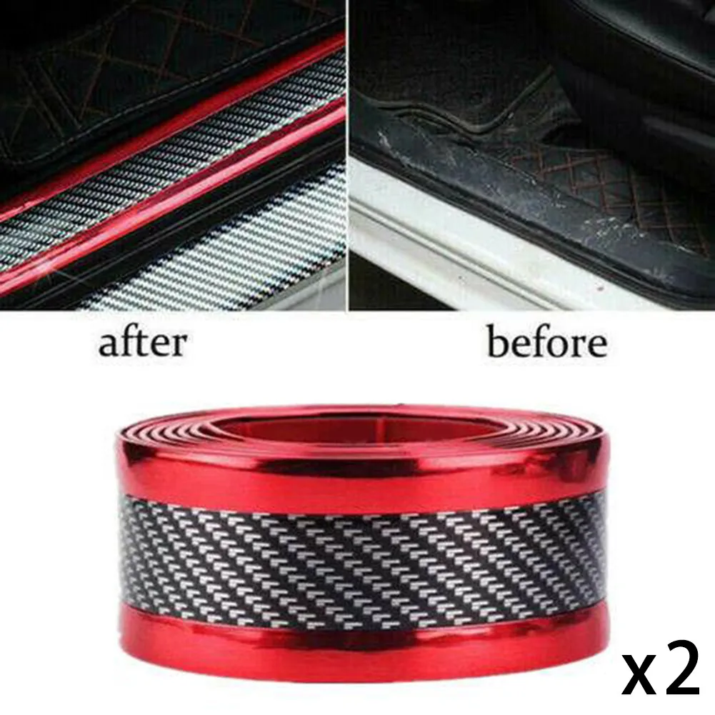 

Trucks Bumper Strip Trunk Door Sill Accessories Body Car Carbon Fiber Protectors Rubber