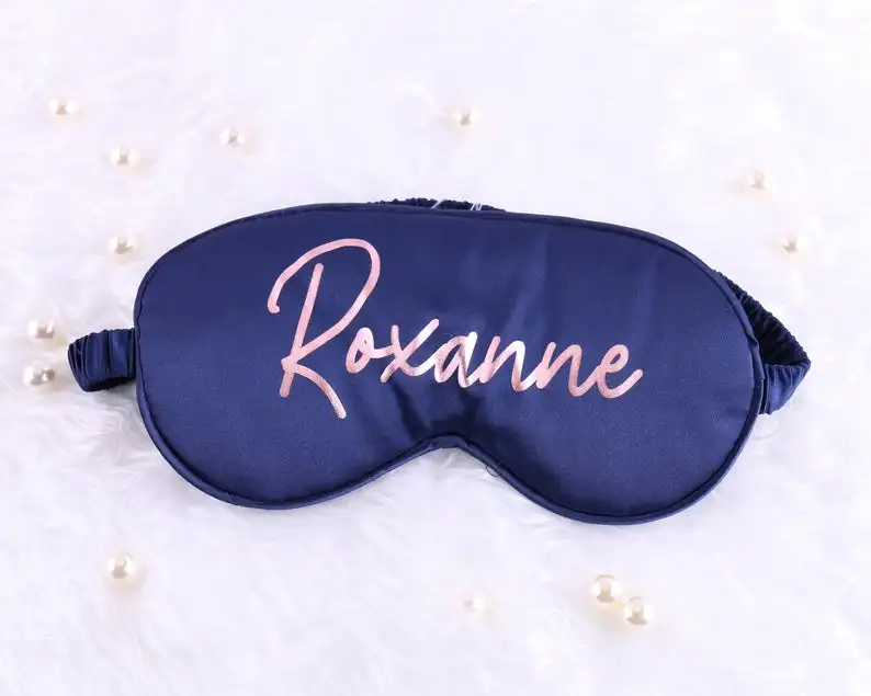 Персонализированный атласный глаз повязки на глаза для сна маска заказ текст