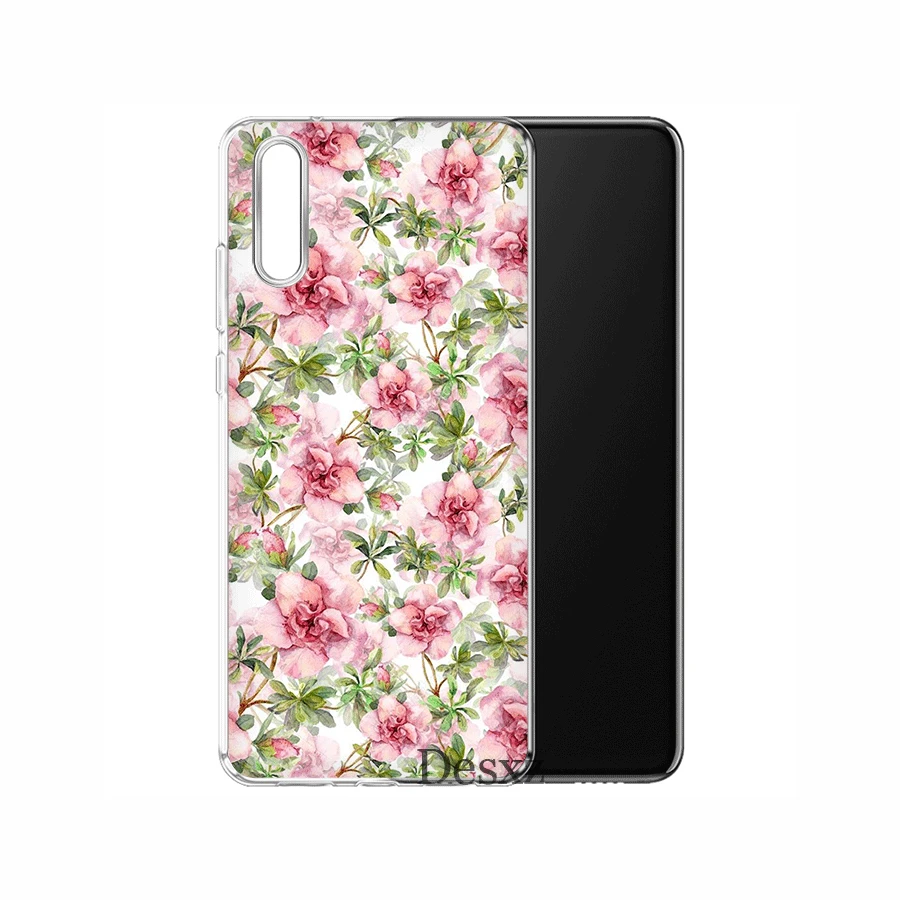 Чехол для мобильного телефона huawei P Smart Z Plus P30 P20 P10 P9 P8 Lite Pro Жесткий чехол цветок