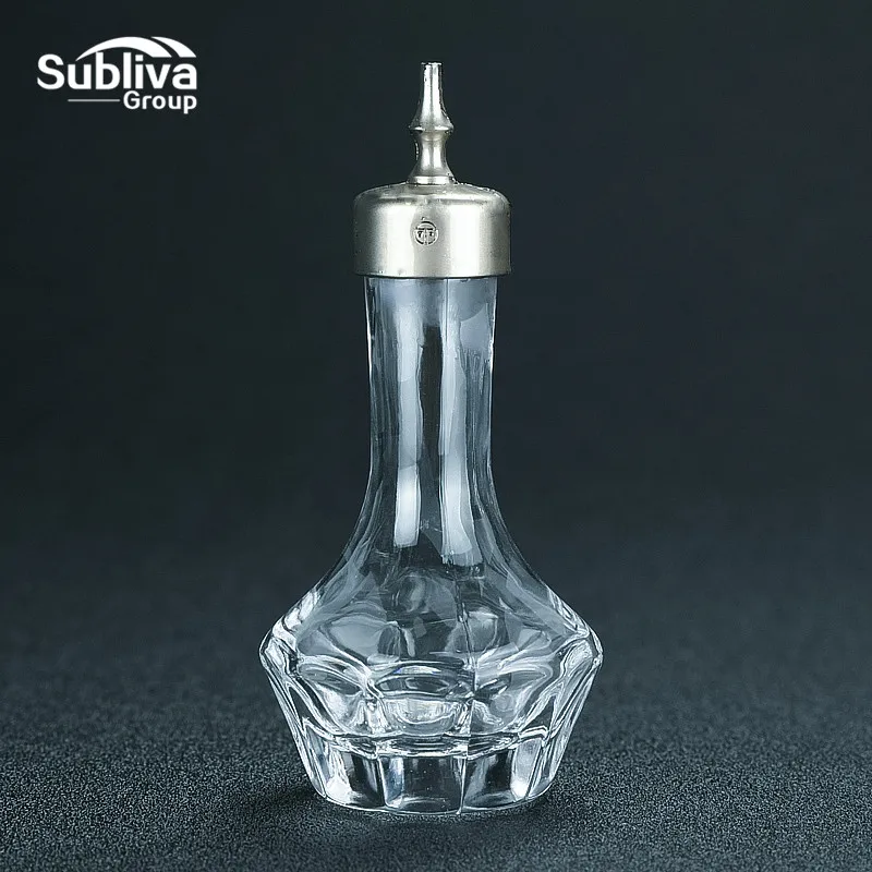 silver 50 мл скошенный тире бутылка горькая бутылка стекло разливщик ликера Бар Инструмент Бармен графин Коктейльная барная посуда - Цвет: silver
