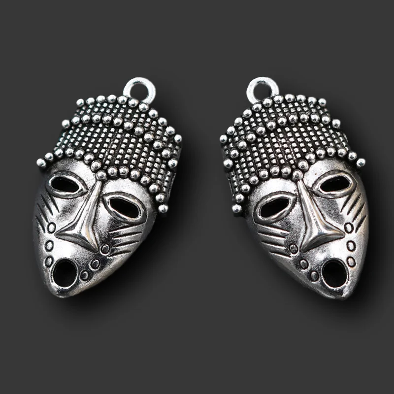 6 шт. посеребренные металлические ретро этнические девушки лицо Сплав Подвеска
