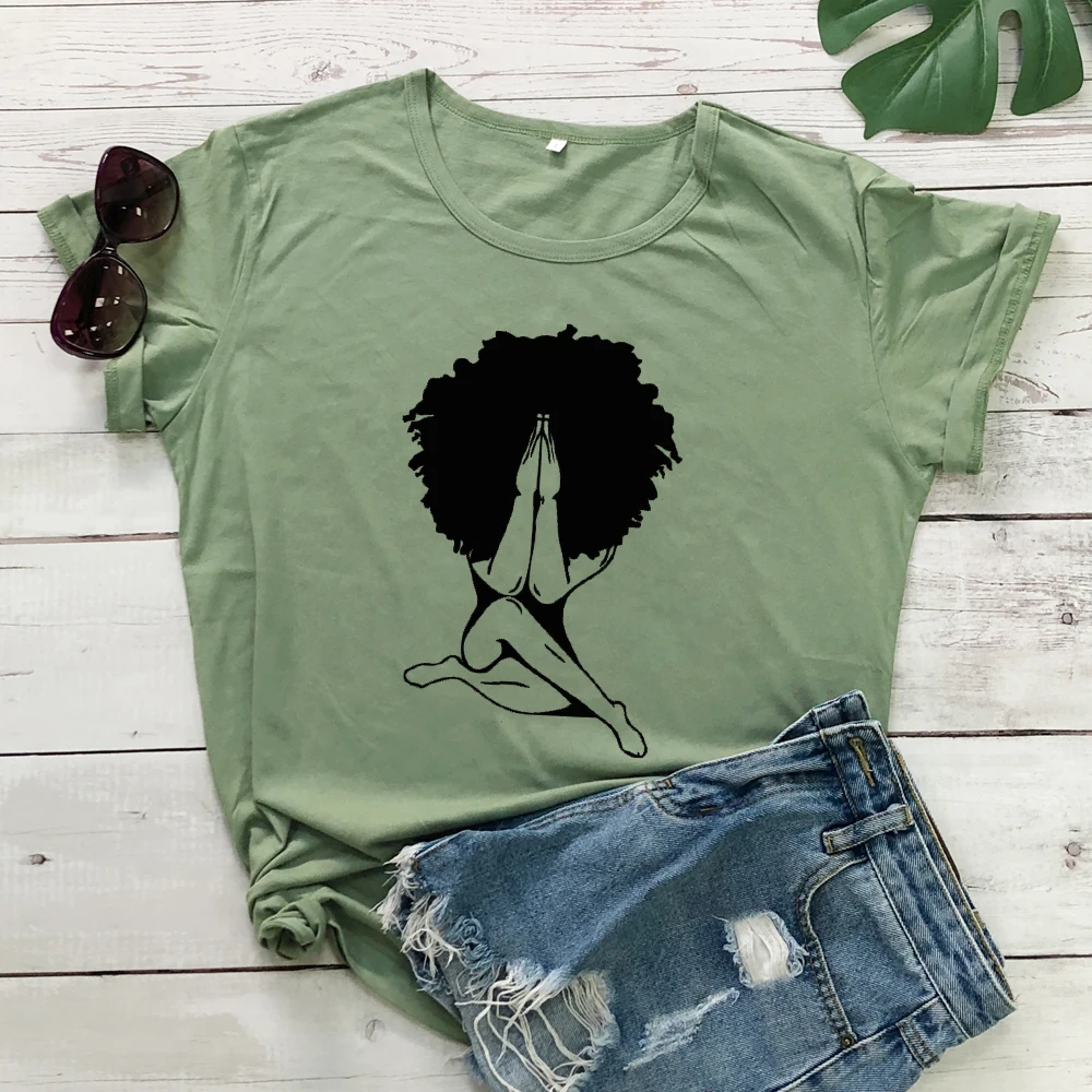 Женская футболка с круглым вырезом в стиле афро | одежда