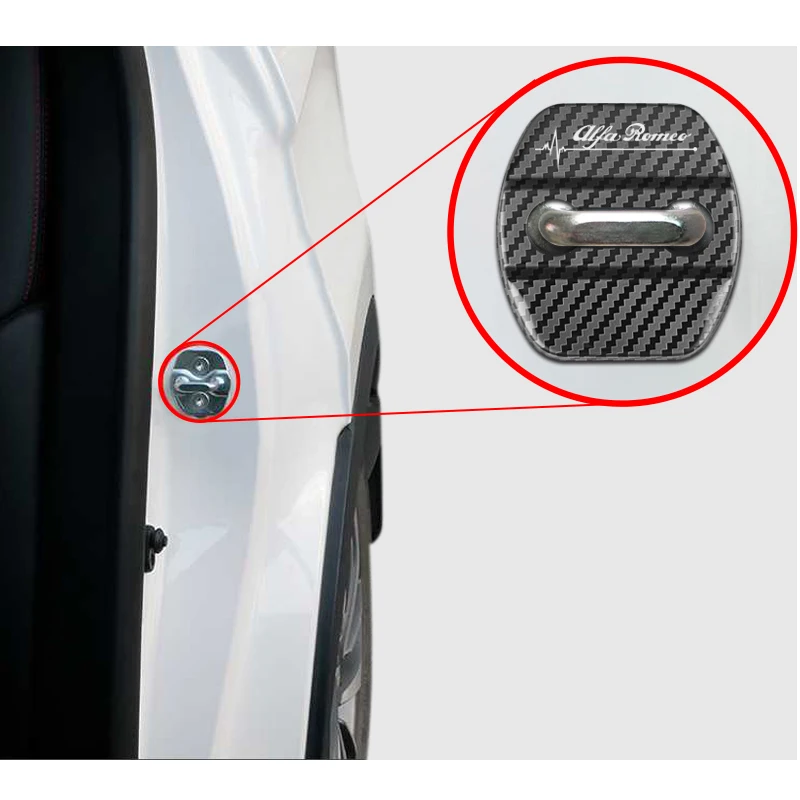 Car-Styling car door lock cover Auto Emblems Case For Alfa Romeo 159 147 156 giulietta Car Accessories 4pcs | Автомобили и