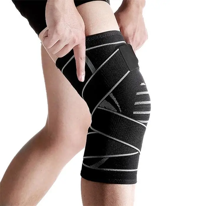 Эластичные Наколенники поддержки Скоба наколенники восстановление черный серый