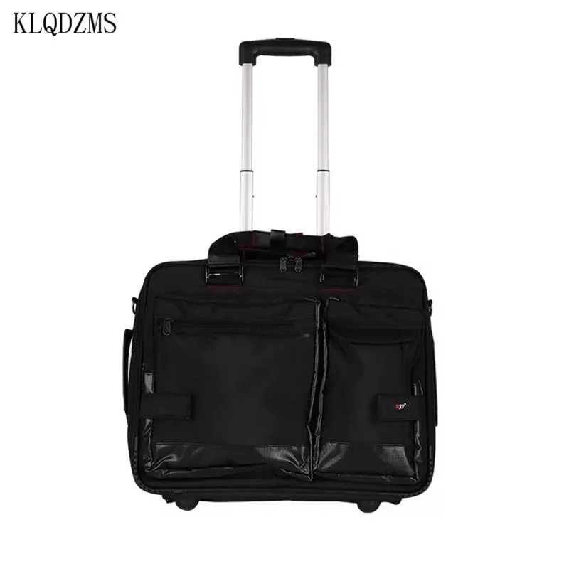 KLQDZMS 18 дюймов дорожные сумки на колесиках Оксфорд колёсиках spinner для мужчин