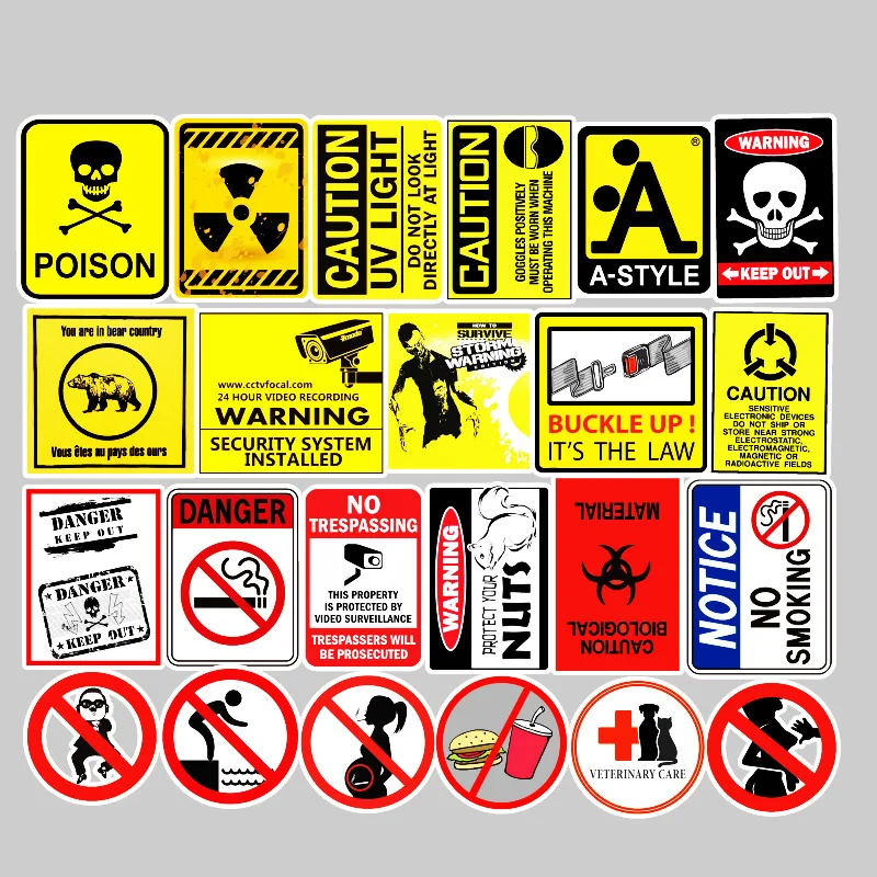 

10/30/50 Warning Graffiti Stickers Children Kpop Car Laptop Korean Cool Truck Wrap Funny Outdoor Trash Bicycle Stickers Girl