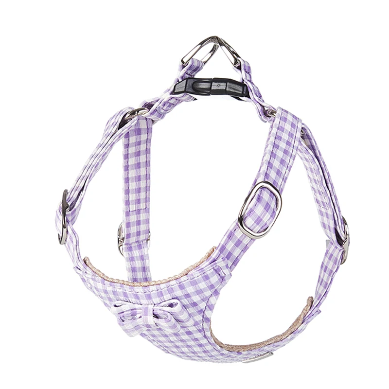 

Plaid Dog Harness Pet Harness Vest with Bowtie Soft Padded Walking Training for Puppy Small Medium Dogs Yorkshire Chihuahua