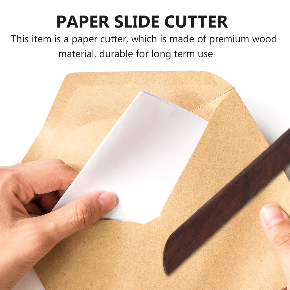 

1Pc Wood Envelope Opener Paper Cutter Letter Opener Portable Box Opener