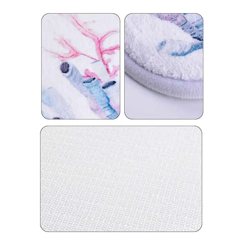 U-Shaped Bath Mat Polyester Absorbent Anti-Slip Anti-Bacterial Modern Rug Bathroom Cartoon Ocean Commode Carpet For Home | Дом и сад