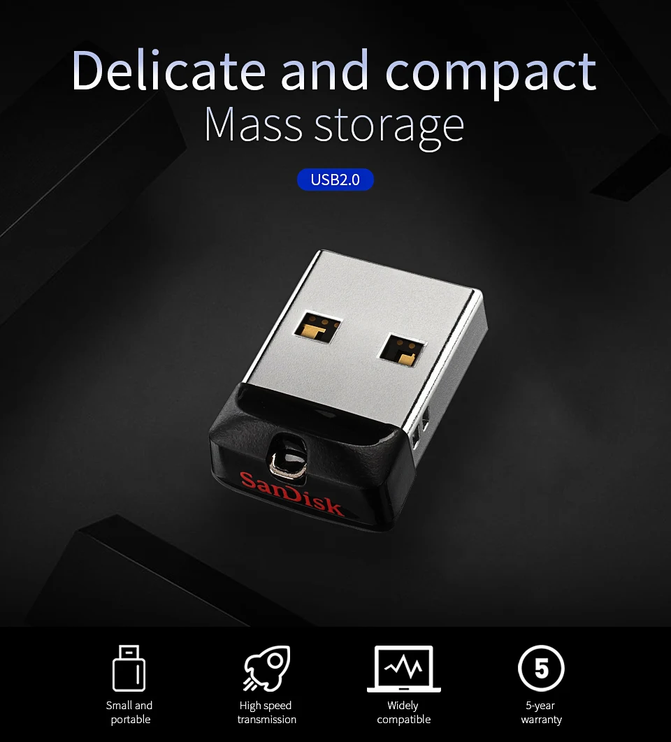 Лидер продаж, SanDisk Mini USB 2,0, флеш-накопитель, 64 ГБ, 32 ГБ, 16 ГБ, 8 ГБ, CZ33, USB флеш-накопитель, флешка, карта памяти, u-диск, usb