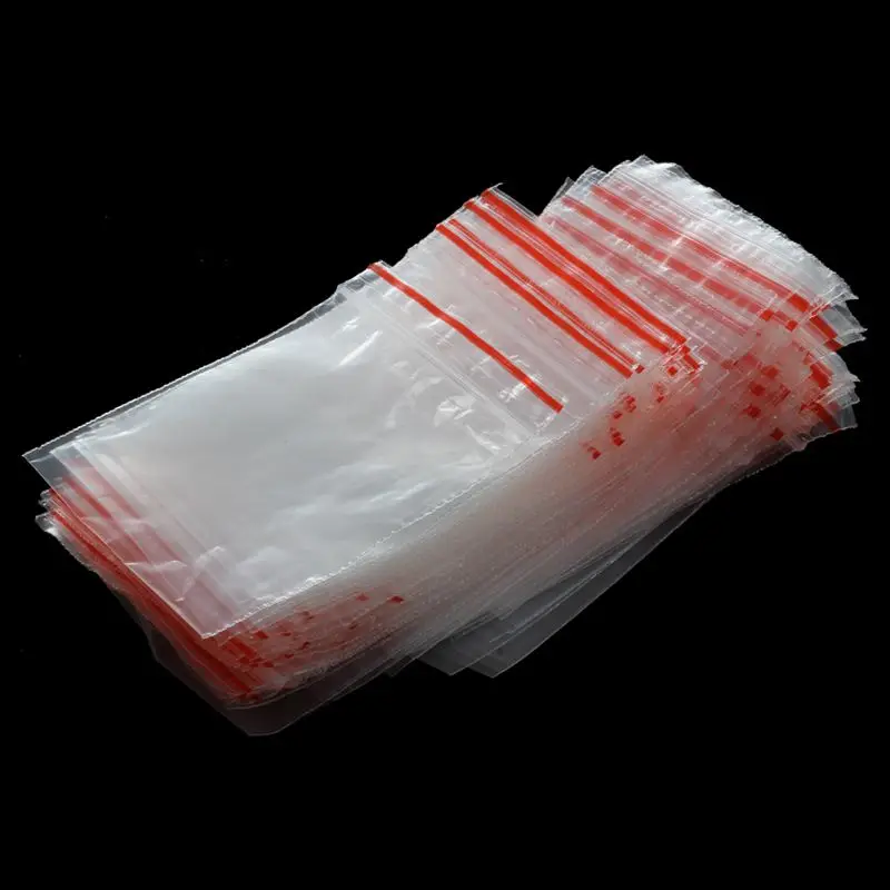 100 Pcs Sachet Pochette Transparent En Plastique Fermeture Bag Pochon Pression 5X7cm | Дом и сад