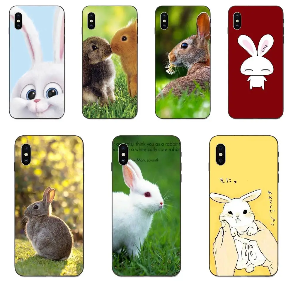 Милые Белые Серые чехлы с кроликами для Huawei nova 2 2S 3i 4 4e 5i Y3 Y5 II Y6 Y7 Y9 Lite Plus Prime Pro 2017 2018