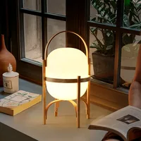 Modern Japanese Popular Solid Wood Smoke or White Glass Table Lamp E27 Hot Sell Decoration Table Light E27 Nordic Style Light