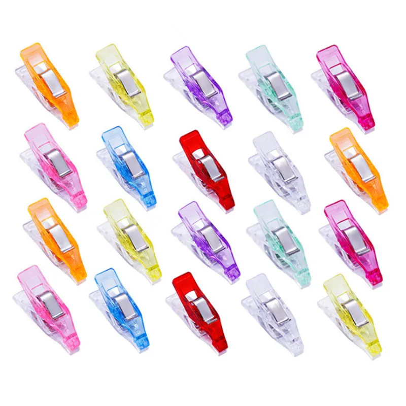 

20Pcs/Package White Transparent Sewing Fixing Clip Garment Hemming Color Positioning Clip Sewing Tools Organizing Storage