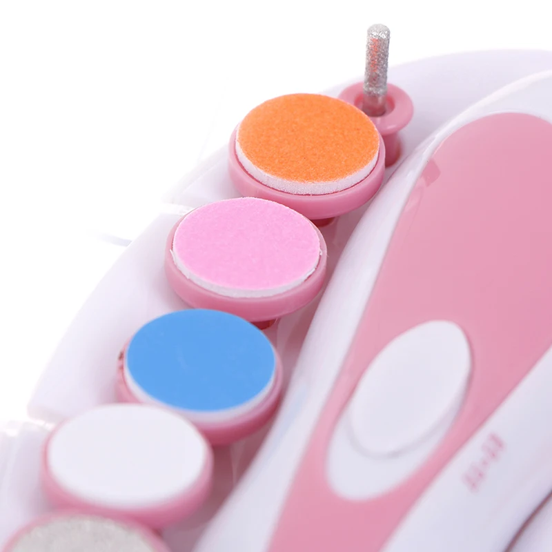 

Electric Nail Polisher Baby Blue Powder 6-piece Electric Nail Clipper Baby Nail Clipper Manicure Set Baby Newborns Baby Care Kit