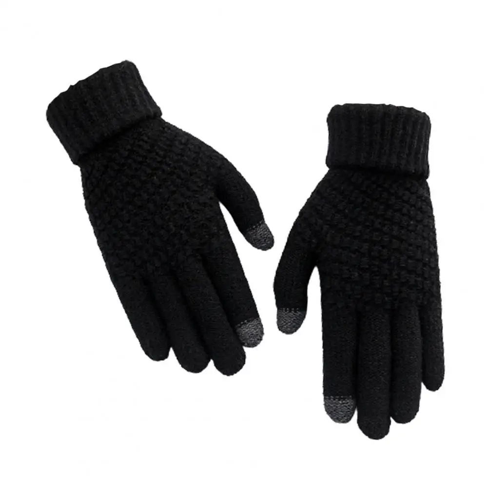 

1 пара вязаных перчаток износостойкие высокоэластичные вязаные тканевые гибкие рабочие перчатки для сенсорных экранов для путешествий