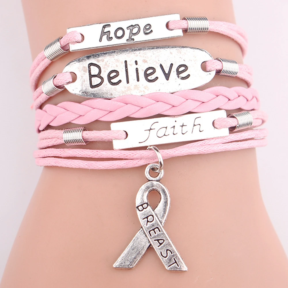 Лидер продаж 2019 женский модный розовый браслет с надписью Hope многослойная