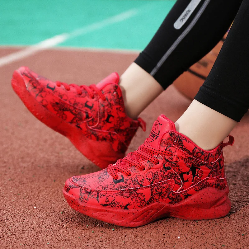 Children Sneakers Boys Sport 2021 Fashion Casual Leather Red Boots Babys Kids Running Basketball Shoes