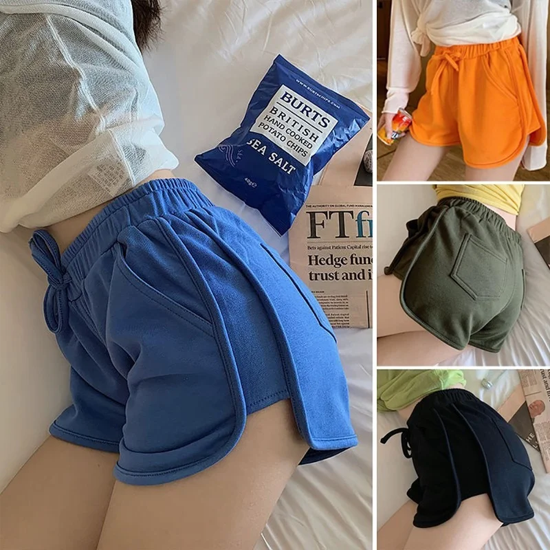 

High Waist Korean Dolphin Short Women Casual Slim Hight Waist Candy Color