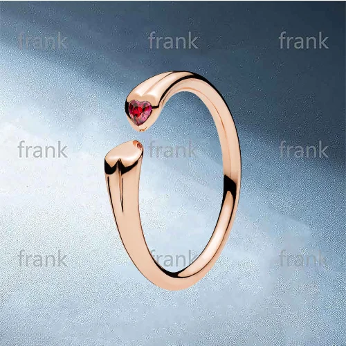 

186570CZR ROSE TWO HEARTS RING