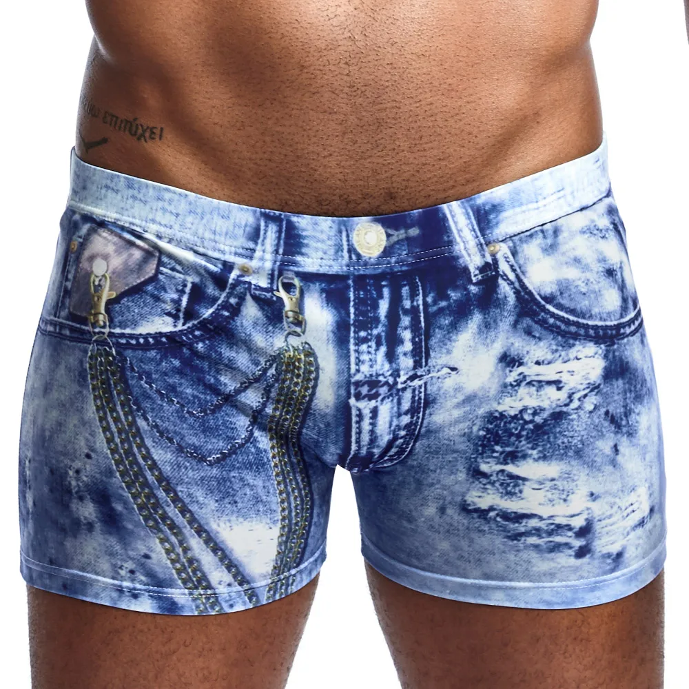 Трусы-боксеры Pinkysenson мужские с принтом пикантные гладкие шелковые шорты нижнее