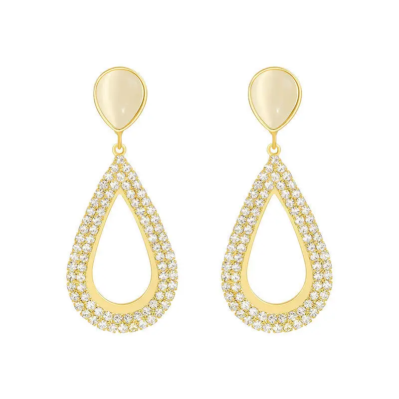 

Индивидуальные модные геометрические опаловые серьги для женщин, Простые Модные Серьги с инкрустацией из циркония AAA, изысканные ювелирные...