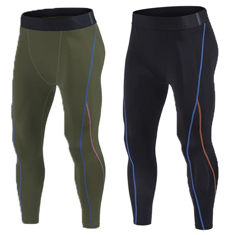 Фитнес Колготки спортивные мужские брюки армейского зеленого цвета