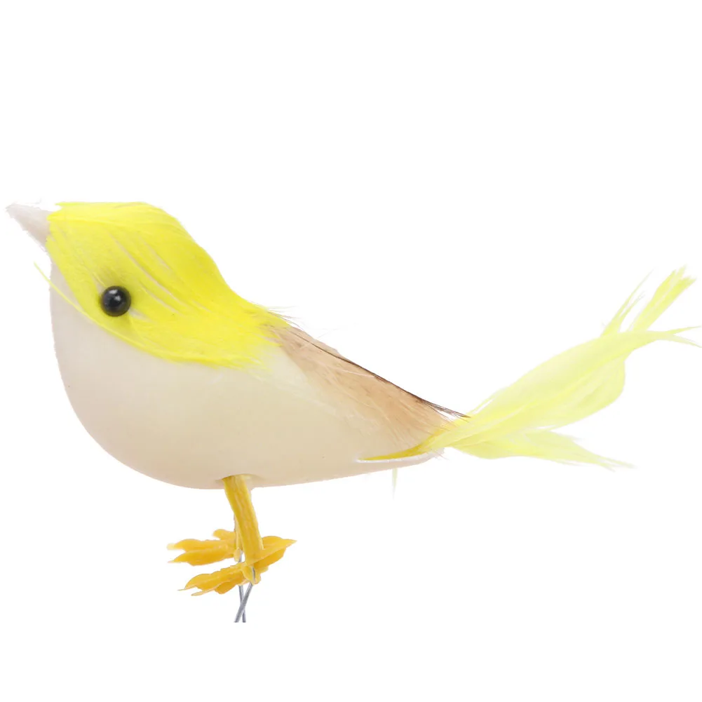 24pcs Feather Lawn Figurine Ornament Bird Handmade Simulation Mini Birds Props Wedding Decoration DIY Party | Дом и сад