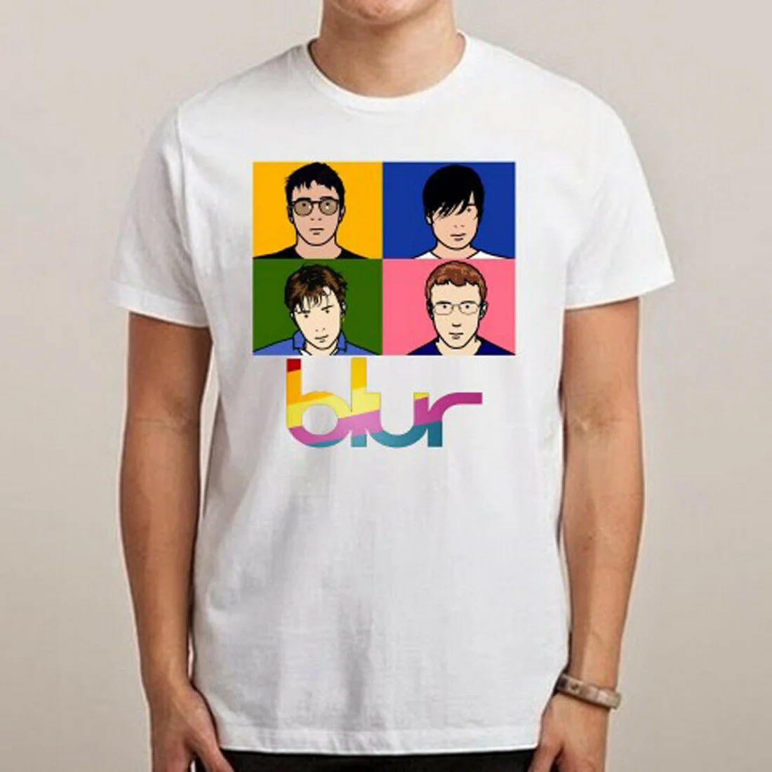 BLUR британский рок группа логотип мужские белые топы Футболка размер S M L XL 2XL 3XL