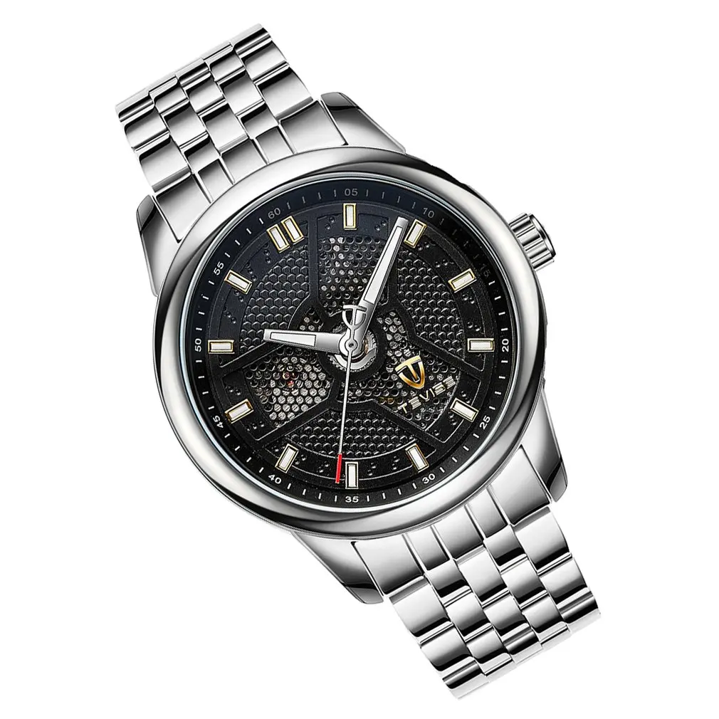 TEVISE New Mechanical Watch Steel With Round Explosion Men'S Waterproof Fashion Casual Fall | Наручные часы