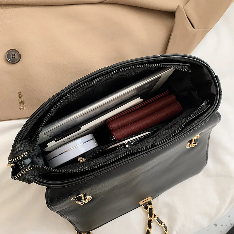 

Retro Vintage Plaid Shoulder Bags For Women 2020 New Trend Pure Color Leather Flap Crossbody Bag Lady Diamond Lattice Clutch Bag