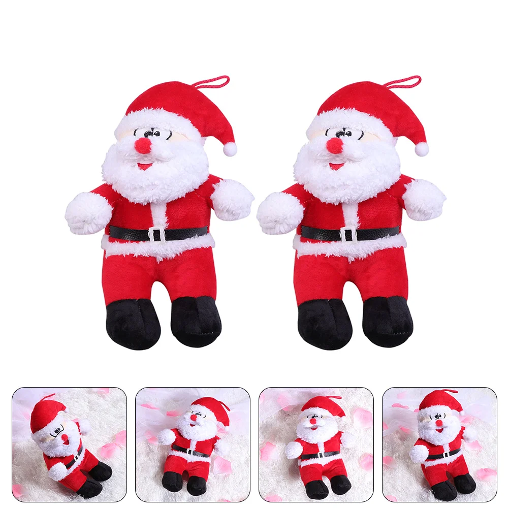 

2pcs Adorable Santa Claus Plush Doll Xmas Doll Adornment Home Decoration