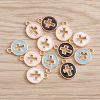 10pcs 1013mm religious hollow cross charms pendants for necklaces earrings 4 color enamel charms handmade diy jewelry making