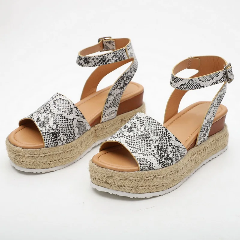 

2021 Women Sandals Summer Soft Leather Wedges Shoes Women Flat Platform Sandals Female 4cm High Heels Shoes Chaussures Femme