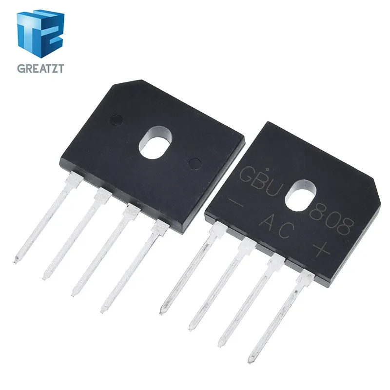 GREATZT 5Pcs GBU808 800V 8A power Diode Bridge Rectifier | Электронные компоненты и принадлежности