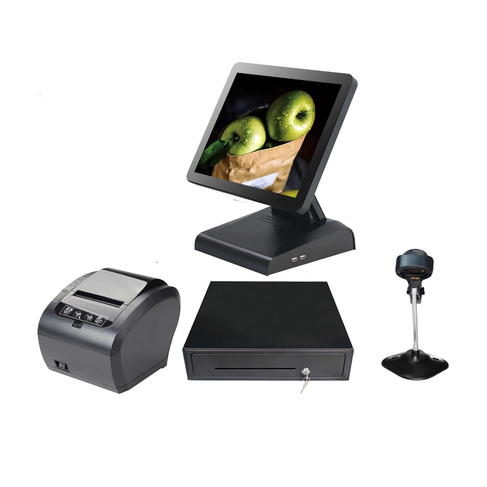 

Whole set Touch pos all in one cash register touch terminal 15" points of sale for restaurant Salon