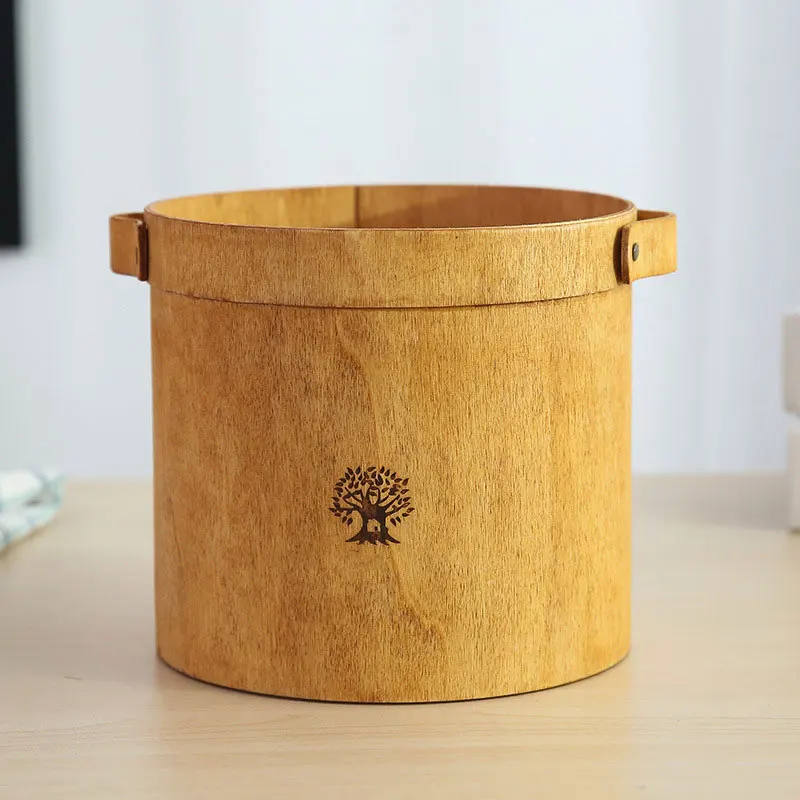 

Pastoral Style Wooden Desktop Storage Box Dried Flower Simulation Plant Holder Decoration Home Furnishings XH8Z