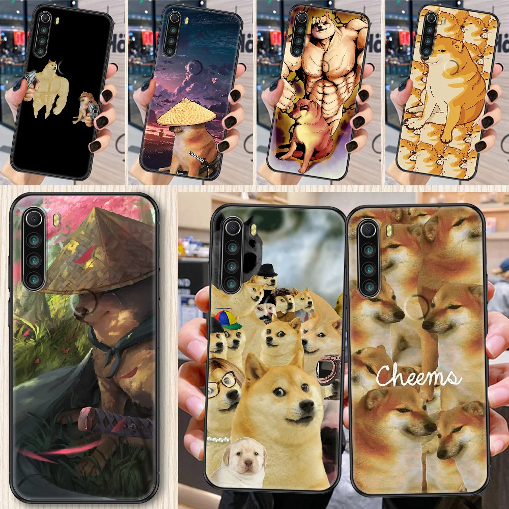 Чехол Cheems Doge для телефона Xiaomi Redmi Note 7 8 9 10 7A 8T 9A 9T 9S 10S Pro черная картина мягкий prime 3D