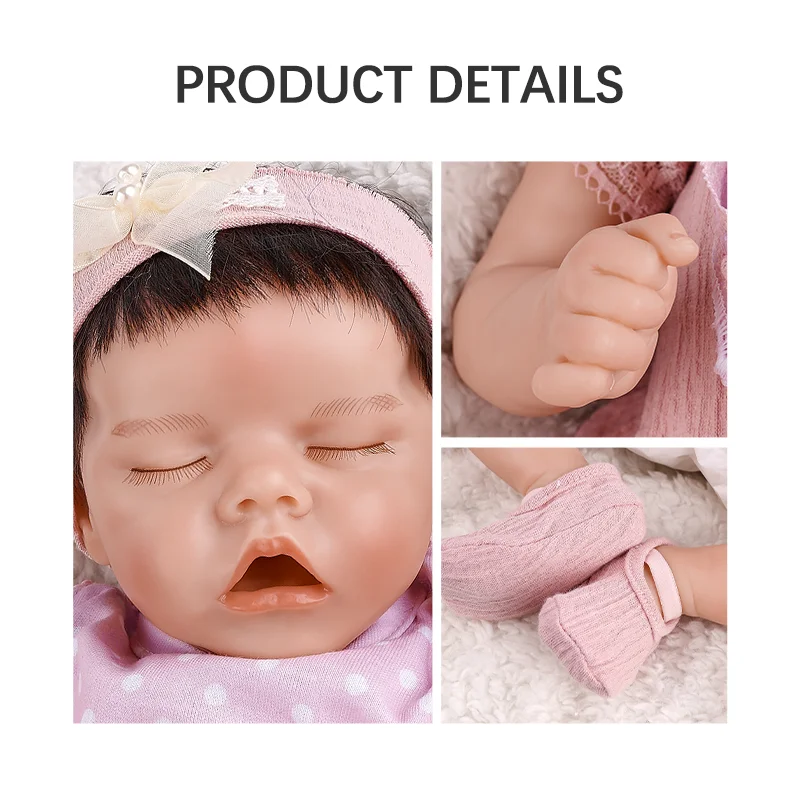 

Reborn Baby 17 Inches Renata Full Vinyl Body Bebe Reborn lol Surprise Doll Lifelike Newborn Gift Toys For Children